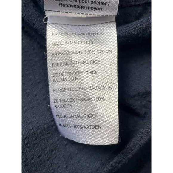 UNTUCKit Pavao Shirt Men's XL Navy Blue Seersucker Poplin Short Sleeve Button Up - Picture 6 of 6